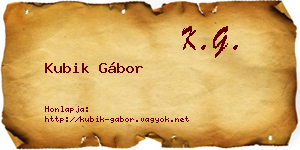 Kubik Gábor névjegykártya