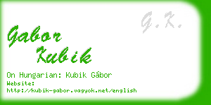 gabor kubik business card