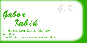 gabor kubik business card